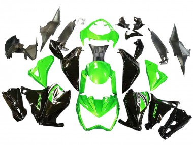 2013-2018 Kawasaki Z800 Motorcycle Fairings - Green Glossy Black UK