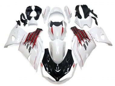 2012-2024 Kawasaki ZX14R ZZR1400 Motorcycle Fairings - White Black Red Stripe UK