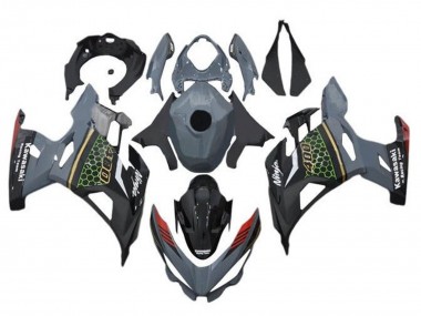 2018-2024 Kawasaki Ninja 400 Motorcycle Fairings - Grey Black Red Honeycomb UK