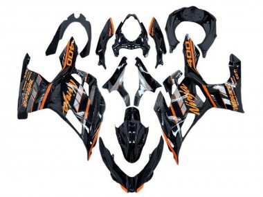 2018-2024 Kawasaki Ninja 400 Motorcycle Fairings - Glossy Black Orange Grey UK