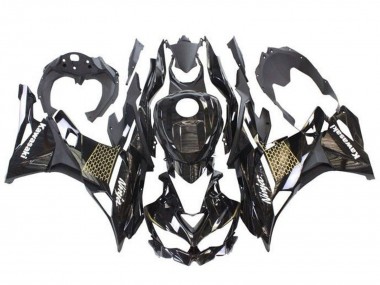 2019-2025 Kawasaki ZX25R ZX-25R Motorcycle Fairings - Glossy Black Gold White Honeycomb UK