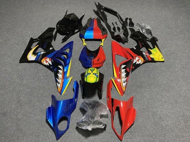 2009-2014 BMW S1000RR Motorcycle Fairings - Blue Red Yellow Black Shark UK