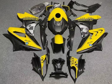 2009-2014 BMW S1000RR Motorcycle Fairings - Yellow Faux Carbon Fiber UK