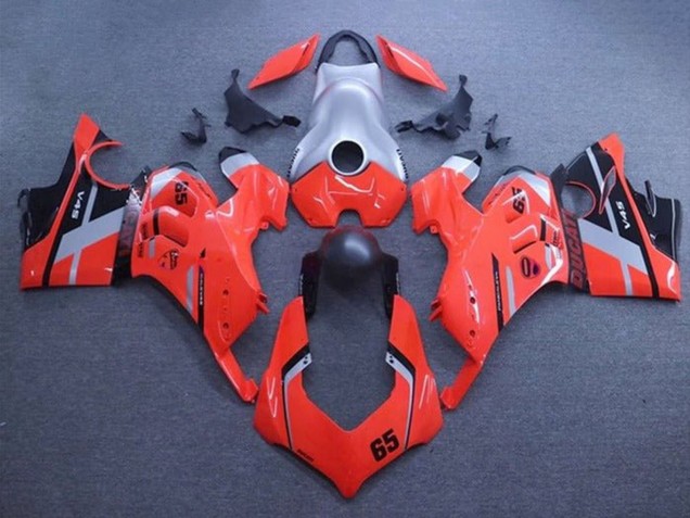 2020-2021 Ducati Panigale V4 V4S Motorcycle Fairings - Silver Red Matte Black Stripe 65 UK
