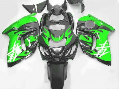 2008-2020 Black Green Flame Suzuki GSXR 1300 Hayabusa Motorcycle Fairings UK