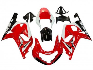 2001-2003 Suzuki GSXR 600 / GSXR 750 Motorcycle Fairings - Red White Glossy Black UK