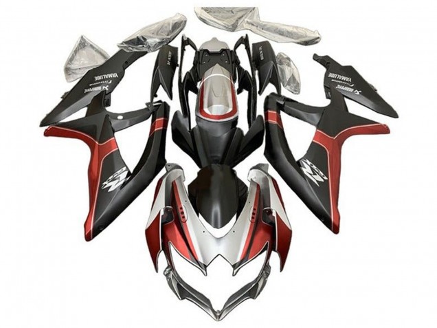 2008-2010 Suzuki GSXR 600 / GSXR 750 Motorcycle Fairings - Silver Red Matte Black UK