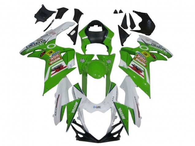 2011-2024 Suzuki GSXR 600 / GSXR 750 Motorcycle Fairings - White Green Red Motul UK