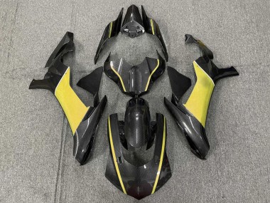 2020-2025 Yamaha YZF 1000 R1 Motorcycle Fairings - Faux Carbon Fiber Yellow UK