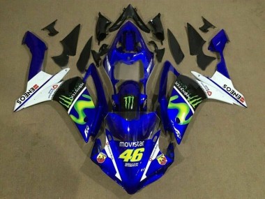 2007-2008 Yamaha YZF 1000 R1 Motorcycle Fairings - Blue White Black Green MoviStar Monster ENEOS UK