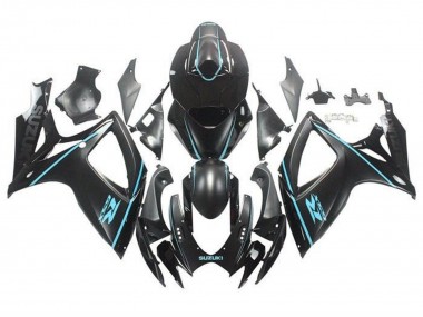 2006-2007 Suzuki GSXR 600 / GSXR 750 Motorcycle Fairings - Matte Black Turquoise Blue UK