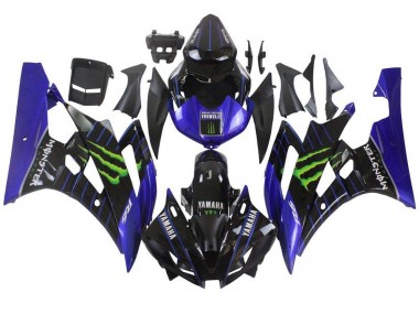 2006-2007 Yamaha YZF R6 Motorcycle Fairings - Blue Black Green Monster UK
