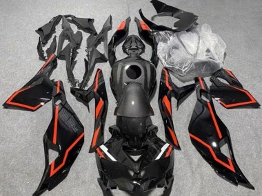 2019-2025 Kawasaki ZX4R ZX-4RR Motorcycle Fairings - Faux Carbon Fiber Black Red UK