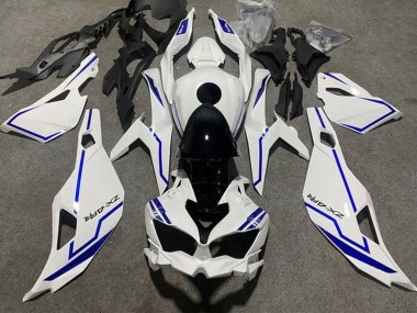 2019-2025 Kawasaki ZX4R ZX-4RR Motorcycle Fairings - White Blue Stripe UK