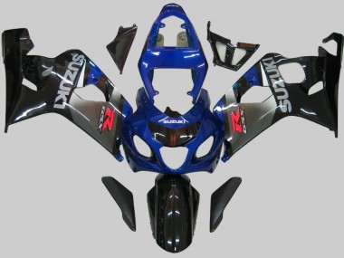 2004-2005 Suzuki GSXR 600/750 Motorcycle Fairings - Blue Grey Glossy Black UK