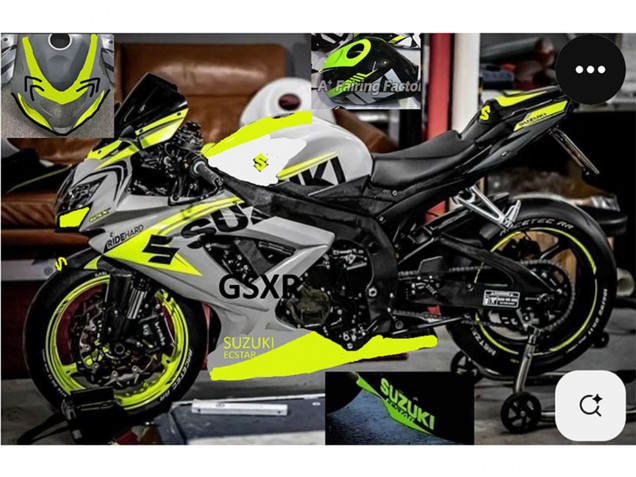 2004-2005 Suzuki GSXR 750 Motorcycle Fairings - Grey Lemon Green Black UK