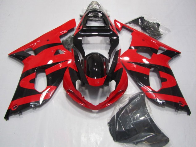 2001-2003 Suzuki GSXR 600 Motorcycle Fairings - Red Glossy Black UK