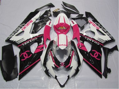 2006-2007 Suzuki GSXR 600 Motorcycle Fairings - White Pink Black Chanel UK