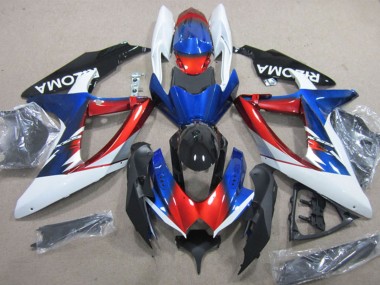2008-2010 Suzuki GSXR 600 Motorcycle Fairings - White Red Blue Black Rizoma UK