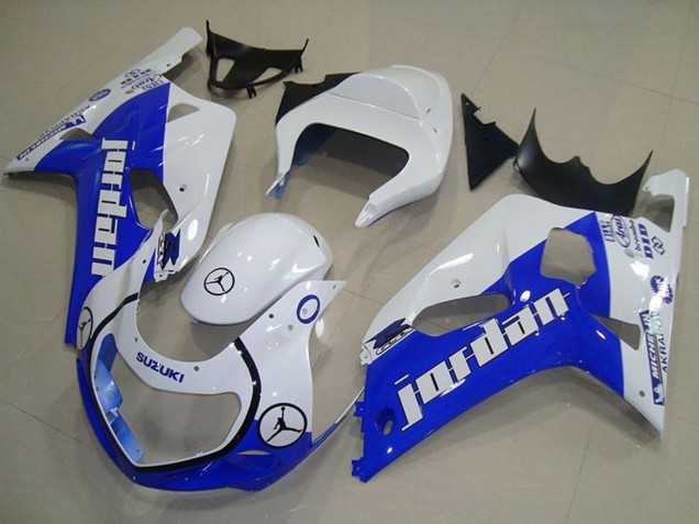 2001-2003 Suzuki GSXR 750 Motorcycle Fairings - White Blue Jordan UK