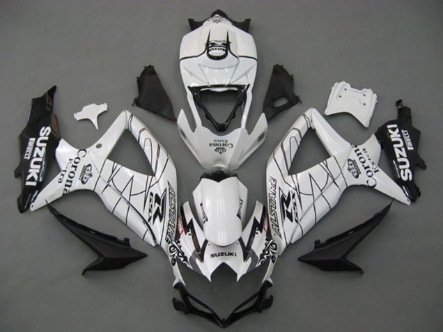 2008-2010 Suzuki GSXR 750 Motorcycle Fairings - White Black Corona Extra Alstare UK