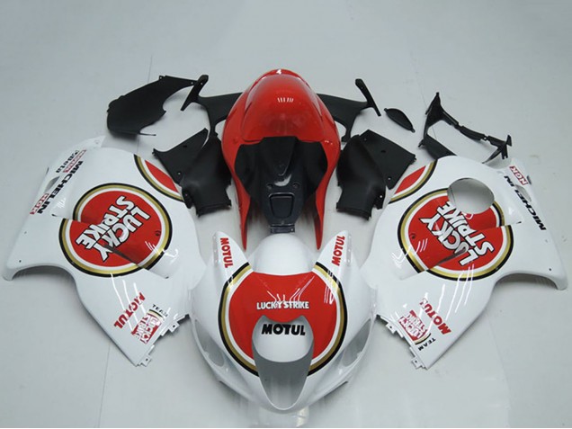 1996-2007 Suzuki GSXR 1300 Hayabusa Motorcycle Fairings - White Red Lucky Strike Motul UK