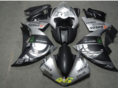2009-2011 Yamaha YZF R1 Motorcycle Fairings - Silver Matte Black Green Monster Iveco Yamalube ENEOS Semakin Didepan UK